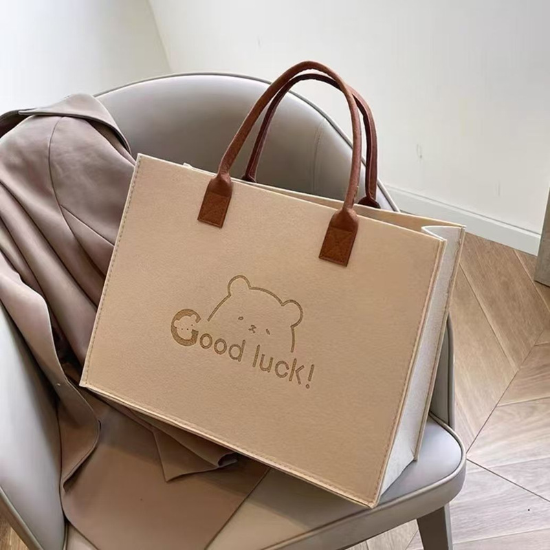 供应 时尚高端毛毡包装伴手礼托特包商务宣传广告礼品袋定 做logo