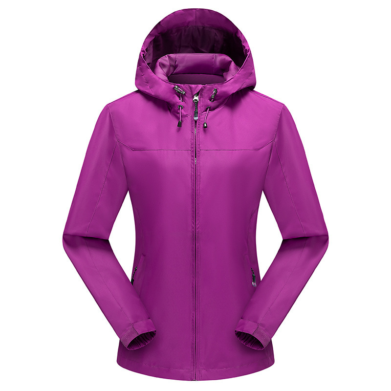 Chaqueta al aire libre de las mujeres otoño capa única delgada a prueba de viento impermeable pareja chaqueta de los hombres imprimible LOGO
