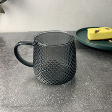 锤纹高硼硅玻璃果汁杯 彩色家用简约茶杯 办公室大容量泡茶杯子