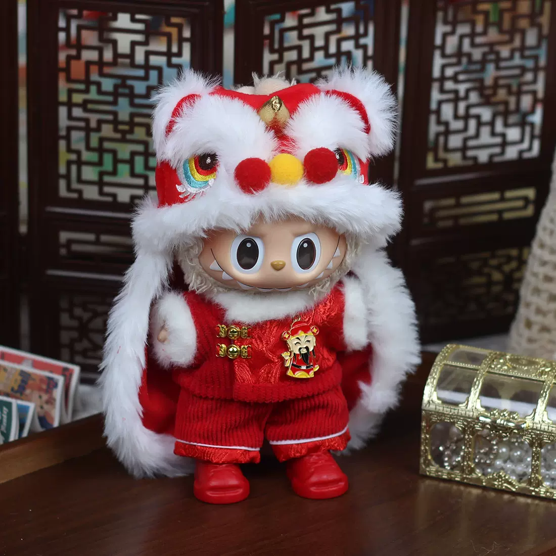 仅衣服】一二三代拉布布娃衣挂件玩偶衣服喜庆新年春节心动马卡龙