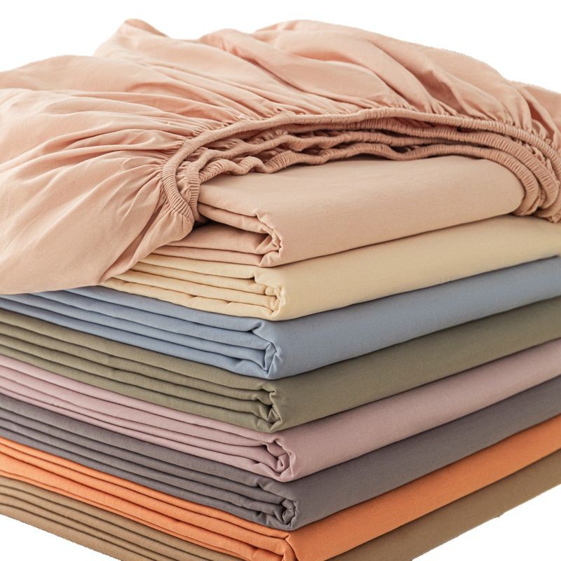 2024 nueva clase A de algodón simple color sólido cepillado de un solo producto funda de cama a prueba de polvo cubierta protectora de colchón todo incluido cuatro