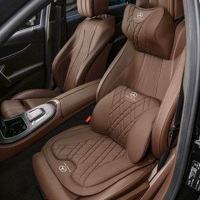 Headrest: for the new E300L/GLC/E-Class C260L/b/mlA200L, with - 1-mercedes-benz-headrest-1-lumbar-support-1-seat-cushion-chestnut-brown