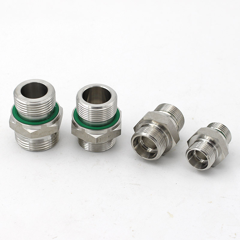 SS304 316L不锈钢软管接头液压胶管接头不锈钢扣压接头1CM