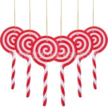 圣诞彩虹波板糖亚克力彩色装饰圣诞树小拐杖亚克力糖果挂件圣诞装