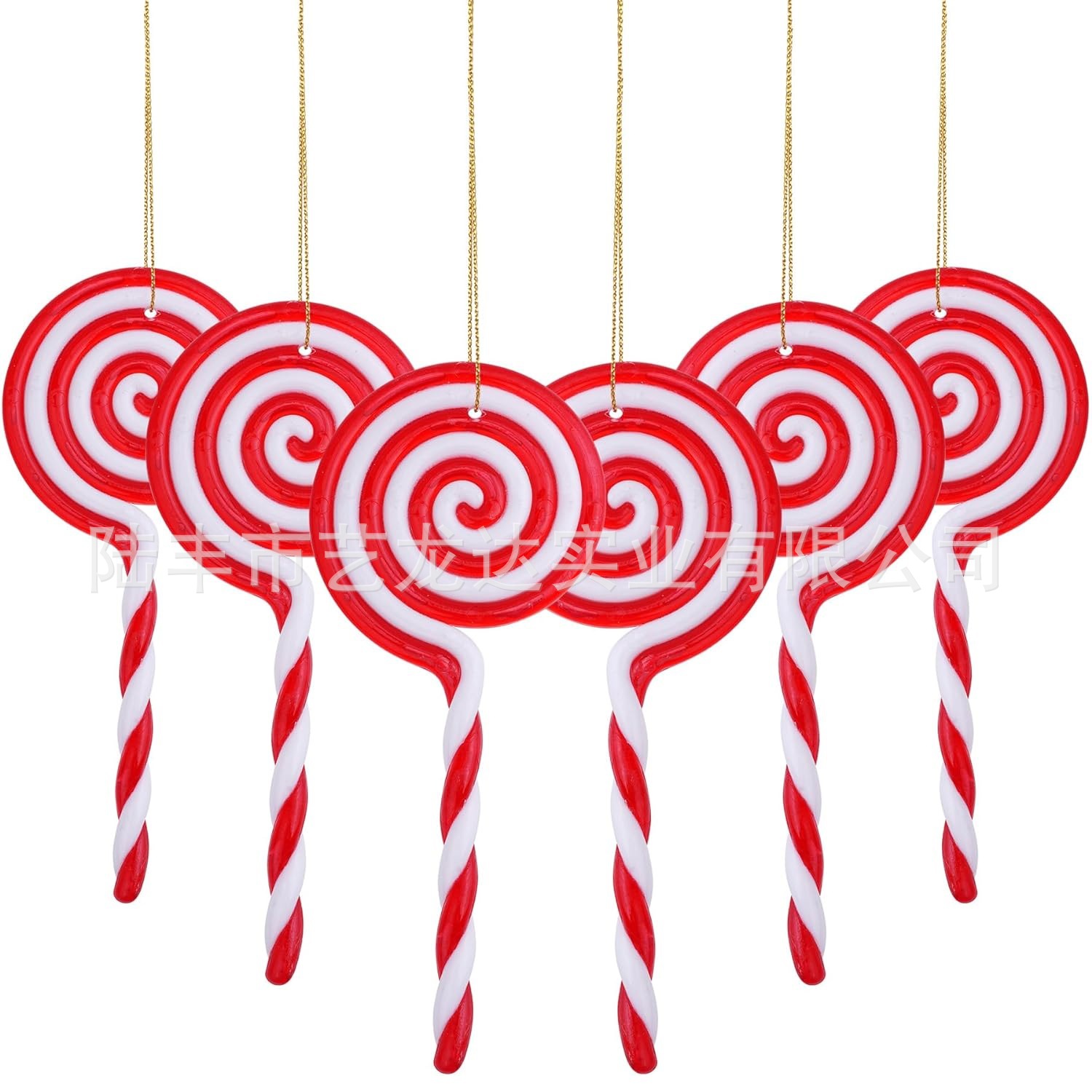 圣诞彩虹波板糖亚克力彩色装饰圣诞树小拐杖亚克力糖果挂件圣诞装