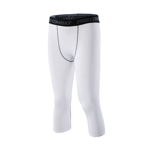 Four seasons new outdoor fitness running tight cropped pants for men basketball football quick-drying compression tight leggings for men
