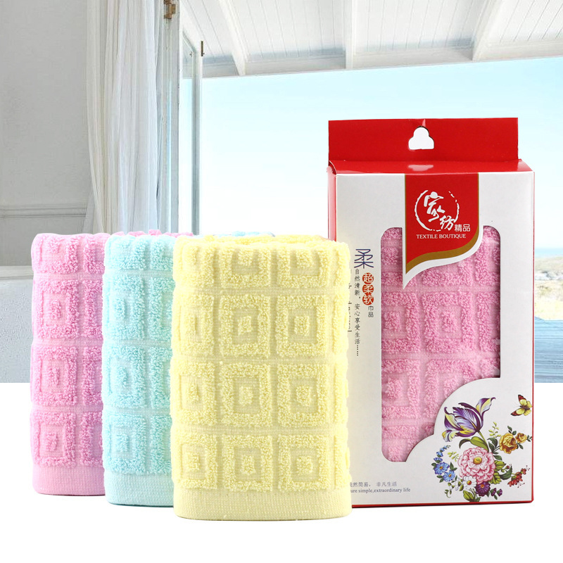 Pure Cotton Towel Gift Box Advertising LOGO Embroidered Towel Thickened Absorbent Face Wash Towel Promotional Campaign Labor Protection Towel