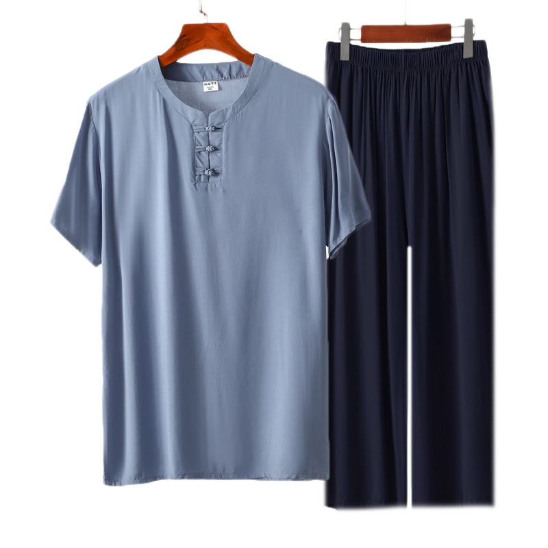 라이트 블루 버클 + 네이비 바지