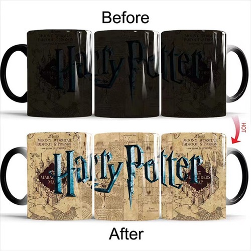 Amazon Harry Potter Magic Map Color-Changing Cup Student Dorm Thermal Sensing Ceramic Magic Coffee Mug