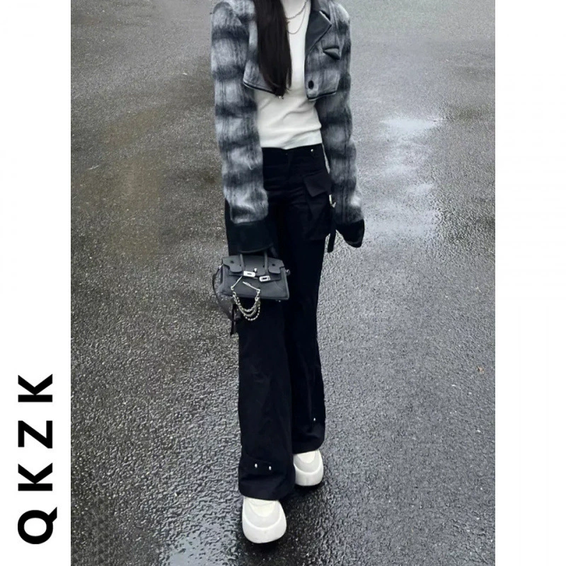 Съемный костюм, демисезонное шерстяное пальто, цветная куртка, oversize