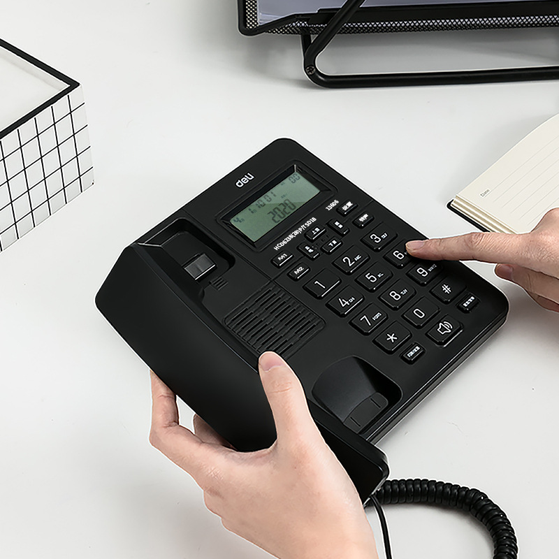 Deli 13606 проводной настольный фиксированный телефон стационарный домашний офис автономный идентификация абонента телефон для ресепшн
