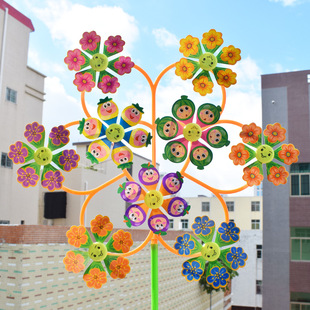 Cross-border children's toy cartoon windmill big three flowers Big Six flowers Ferris wheel kindergarten scenic spot night market stall