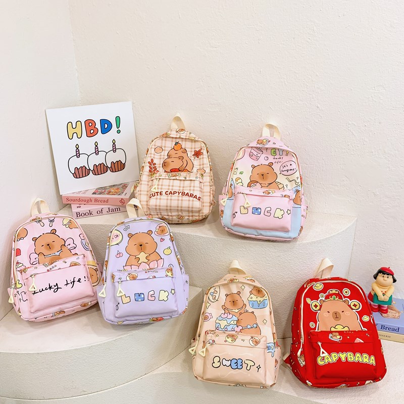 Mochila infantil para bebés lindas mochilas capibara para niños y niñas 2025 nueva mochila infantil de gran capacidad