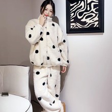 珊瑚绒睡衣女款加厚冬加绒情侣套装秋冬家居服女士可外穿保暖睡袍