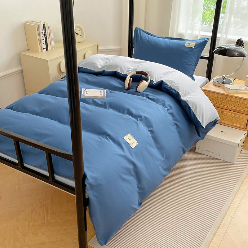 Dormitorio de estudiantes Conjunto de algodón de seis piezas Ropa de cama para estudiantes universitarios Algodón Tres juegos para estudiantes Ropa de cama de apoyo de 90*200