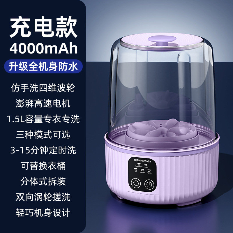 跨境新款无线迷你洗衣机自动内衣内裤洗袜子小型便携免安装洗衣杯|undefined