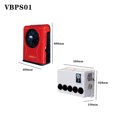 24V Rooftop Integrated Parking Air Conditioner, Automotive air conditioning - 24v-red-fast-cooling-split-system-vbps01
