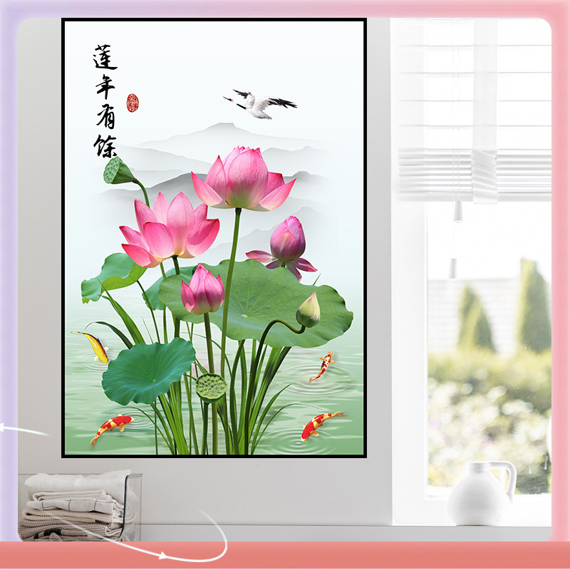 蓮の花の図は自分で鯉の絵を描きます。|undefined