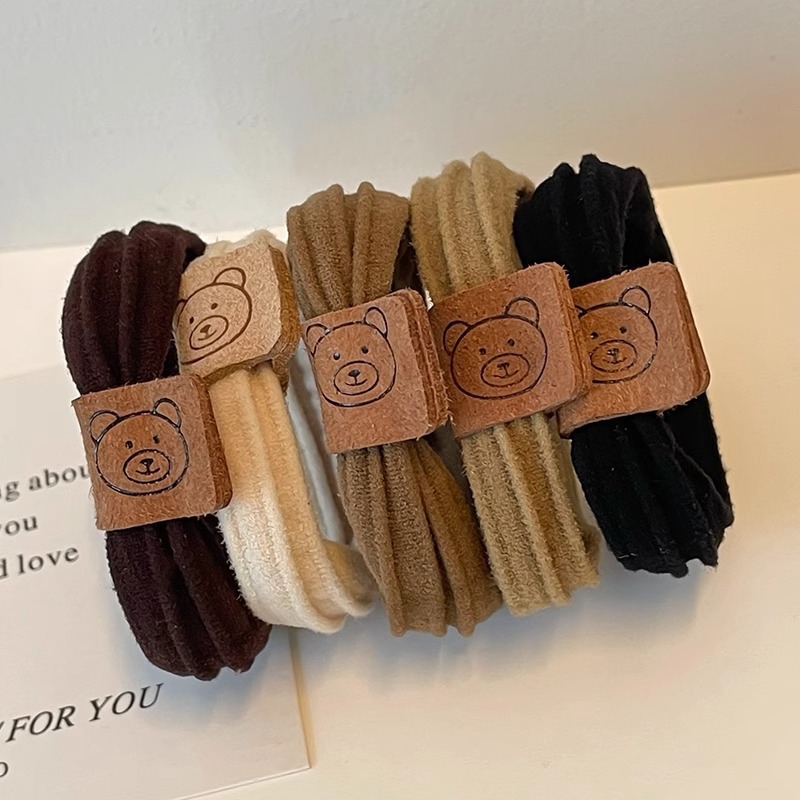 Alta elasticidad y durabilidad como correa de goma para mujeres, color curry simple, cuerda de cabello de cola de caballo alta, anillo de cabello sin heridas de alta calidad