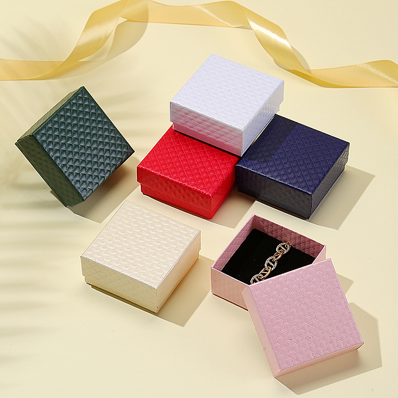 钻石纹天地盖项链礼盒平安果包装首饰盒戒指项链吊坠手镯珠宝