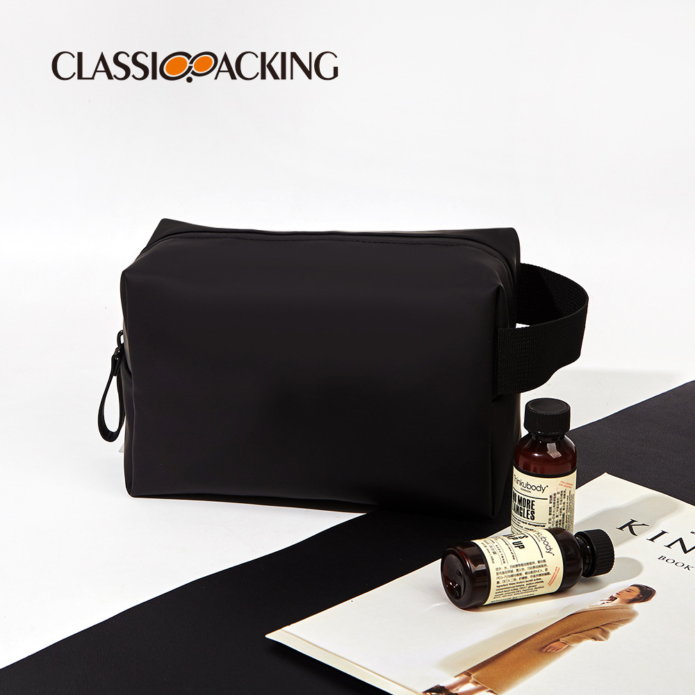 2025 bolsa de cosméticos de material PU bolsa de lavado portátil de viaje bolsa de almacenamiento de productos de belleza de gran capacidad con logotipo impreso