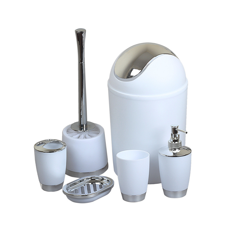 Impreso traje de baño de lavado conjunto de baño de plástico conjunto de baño cepillo de dientes redondo taza utensilios de tocador cepillo de seis piezas conjunto