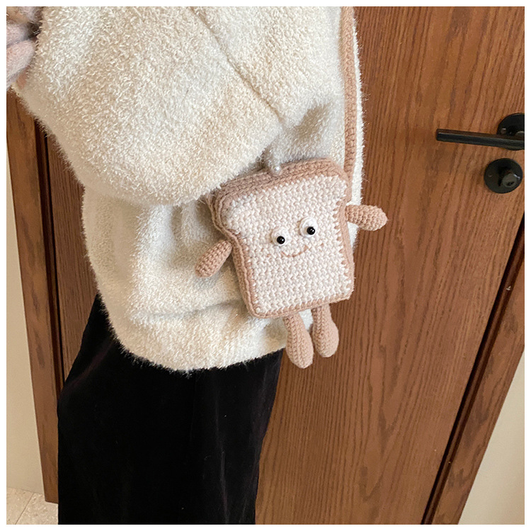 Women's Small Knit Cartoon Cute Buckle Crossbody Bag display picture 9