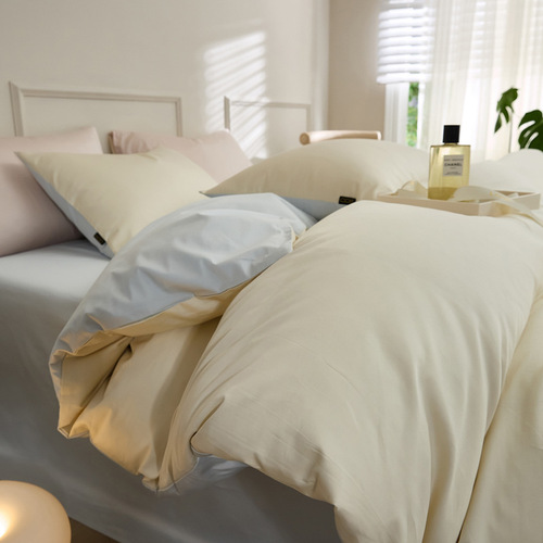 100 pieces of Xinjiang Long Staple Cotton Four-Piece Set Pure Cotton All Cotton Simple and Elegant Bedding Set