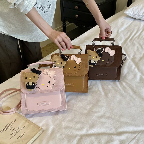 Cartoon anime kitten backpack for boys and girls, kindergarten baby travel and play small backpack, new children's double shoulder bag
