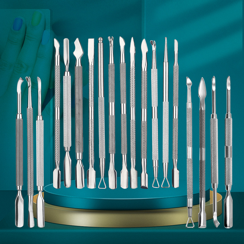 exfoliating double-sided manicure tools set stainless steel for…