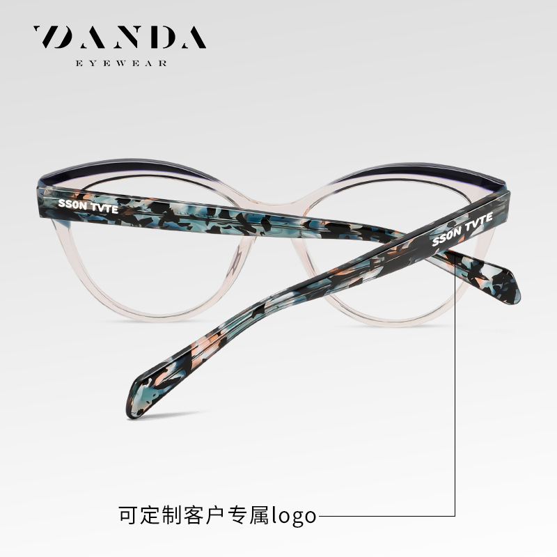 Gafas de placa de nuevo estilo F22107 venta caliente transfronteriza Gafas anti-luz azul de ojo de gato sin rostro espejo plano pequeño