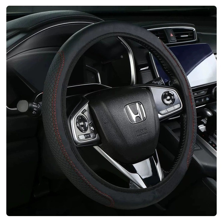Cross-Border Aliexpress Car Steering Wheel Cover, Organic Leather Double Round Elastic Handle Cover Without Inner Ring, Elastic Band Wholesale