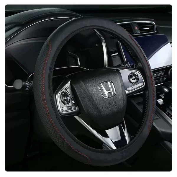 Cross-Border Aliexpress Car Steering Wheel Cover, Organic Leather Double Round Elastic Handle Cover Without Inner Ring, Elastic Band Wholesale