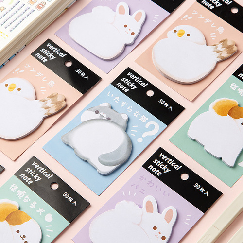 Cartoon special-shaped sticky notes for students, creative sticky notes, cute thickened sticky notes, can be stuck N times and stick to school supplies