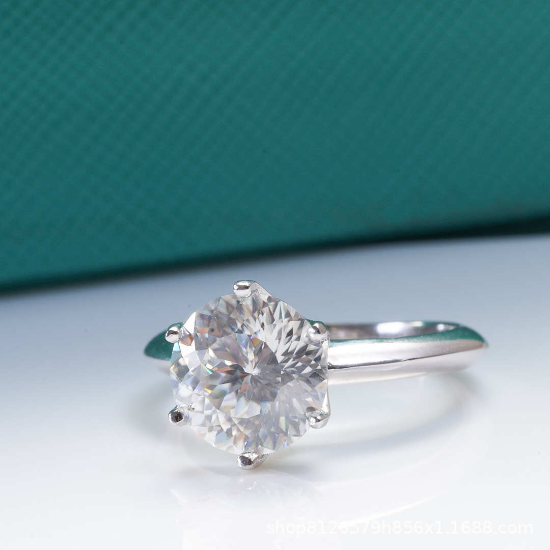 Anillo de piedra de mosaico de 123 quilates anillo de diamante clásico de mujer D buen color de fuego