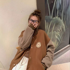 アメリカンイントレンディな野球ユニフォームジャケット女の子のための春と秋の服 2025 新しいヴィンテージ学生ルーズジャケット