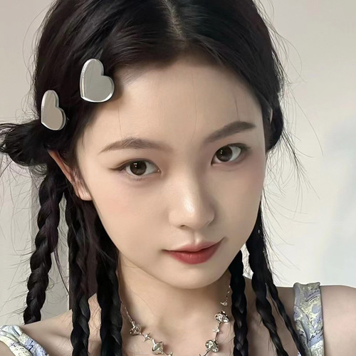 ins mirror love small flower bangs hair clip internet celebrity side clip girly temperament versatile duckbill clip top clip hair clip