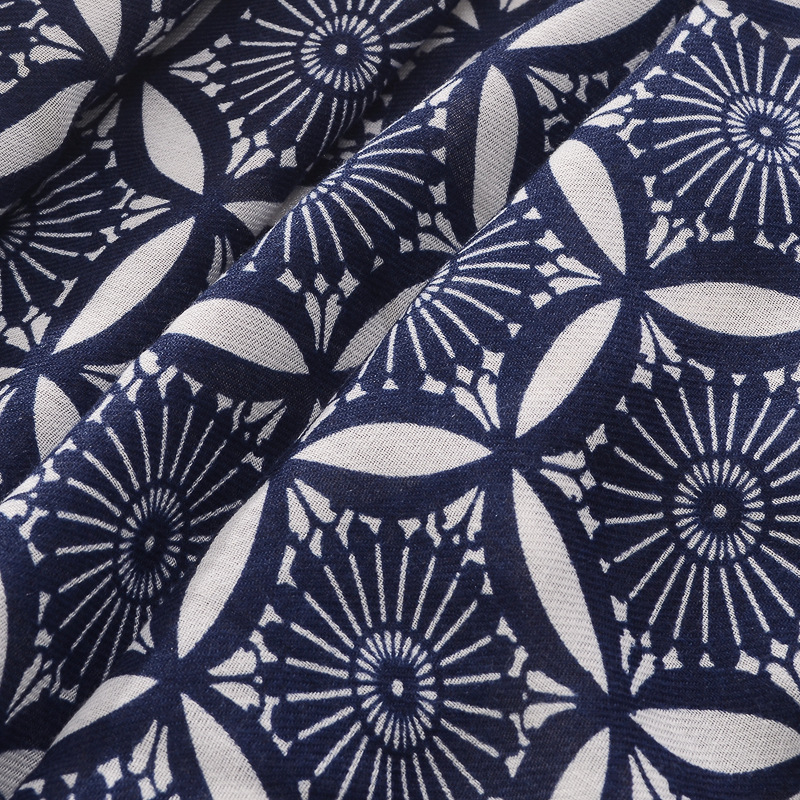 Estilo étnico retro círculo patrón geométrico impreso bufanda de seda larga de doble uso de las mujeres chal Totem algodón y lino sensación bufanda