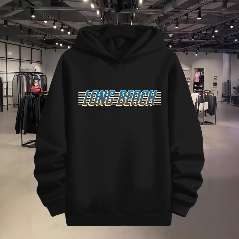 250g Cross-Border Export Simple Fashion Letter Men's and Women's New Trendy High-Quality Stitched Hooded Versatile Sweatshirt 250g Cross-Border Export Simple Fashion Letter Men's and Women's New Trendy High-Quality Stitched Hooded Versatile Sweatshirt