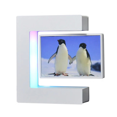 Cross-border magnetic levitation photo frame for study room, bedroom, desktop, new and unique decorative, glowing, rotating, festival gift, creative gift.