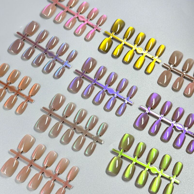 Hot-Selling Popular Handmade Wearable Nails with Color-Changing Cat-Eye Colorful Prefabricated Nails Single and Auxiliary Code Wearable Nails Hot-Selling Popular Handmade Wearable Nails with Color-Changing Cat-Eye Colorful Prefabricated Nails Single and Auxiliary Code Wearable Nails