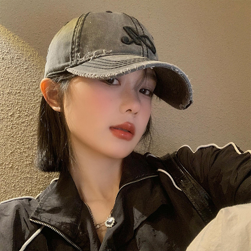 American agujero gorra de béisbol mujer japonesa vaquero retro gorra ancha gorra gor