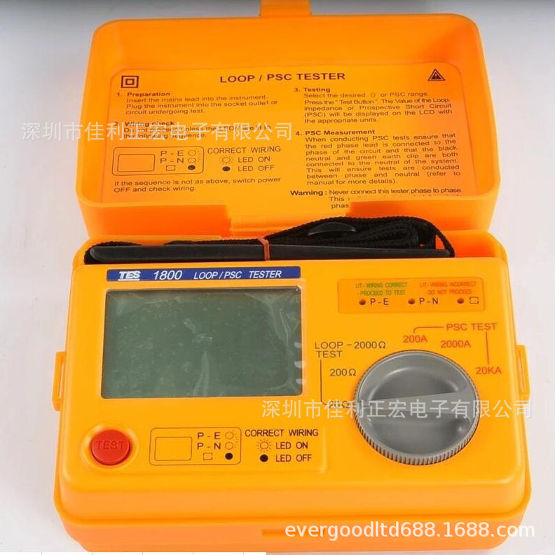 泰仕TES-1800A回路阻抗测试仪 微型回路电阻测试仪断路测试器