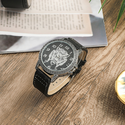 A09279 Factory direct selling men's gift set tiger head dial beaded bracelet for elders and boyfriend three-piece set