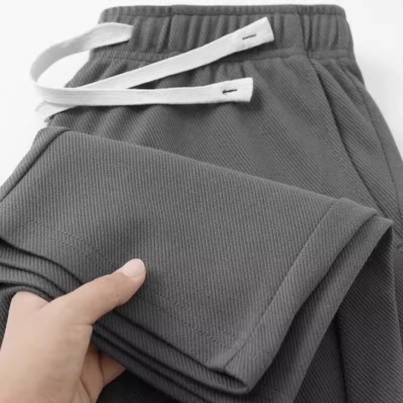 Men's Pants 300g Heavyweight Dark Gray Twill Casual Pants Men's Loose Straight Sports Pants Versatile Spring and Autum