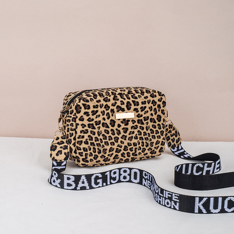 Women's Small Pu Leather Leopard Streetwear Square Zipper Square Bag display picture 5
