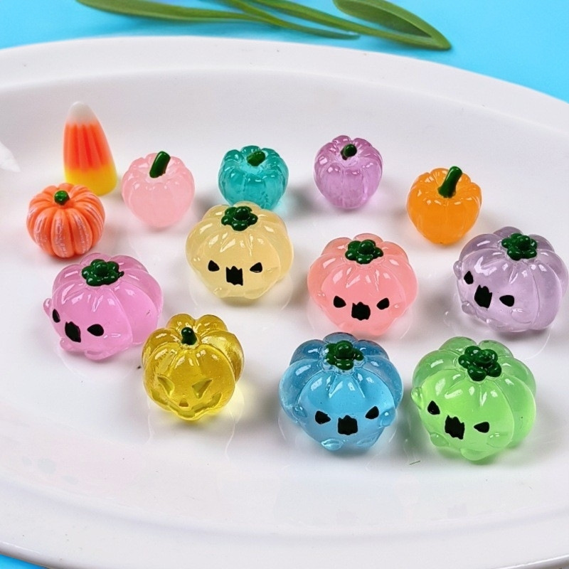ハロウィン装飾材料悪魔カボチャ樹脂装飾品発光カボチャトウモロコシ DIY ジュエリーアクセサリー|undefined