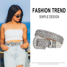 男女士镶钻腰带跨境镶钻皮带欧美轻奢高级感广州批发