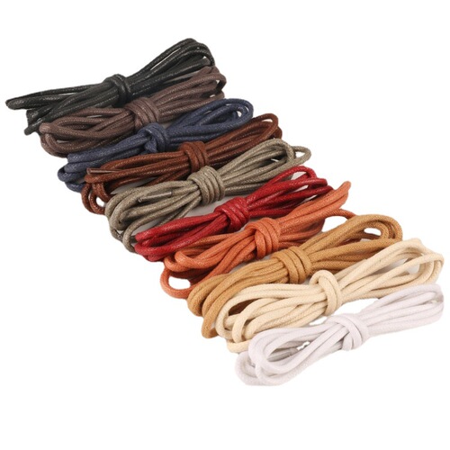 Leather shoes lace boots casual shoes Martin boots work boots men and women black and white brown waxed rope round string belt
