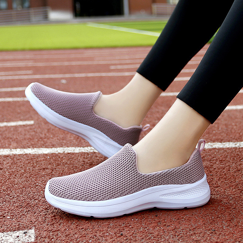 2024 new cross-border plus size spring soft bottom fly woven mesh breathable women's casual fashion trend sports shoes